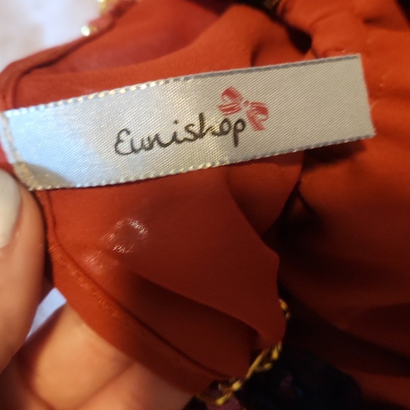 💥2/$40💥 Eunishop High Low Dress w/ Gold Chain Straps - Picture 3 of 14